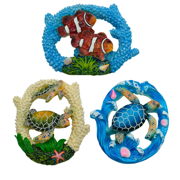 Custom Logo Handmade Beach Souvenir Sea Turtle Fridge Magnet Resin Tortoise Magnet