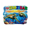 Wholesale Custom Resin Turtle Beach Tourist Gift Magnet African Palm Tree Beach ZANZIBAR Souvenir Fridge Magnet