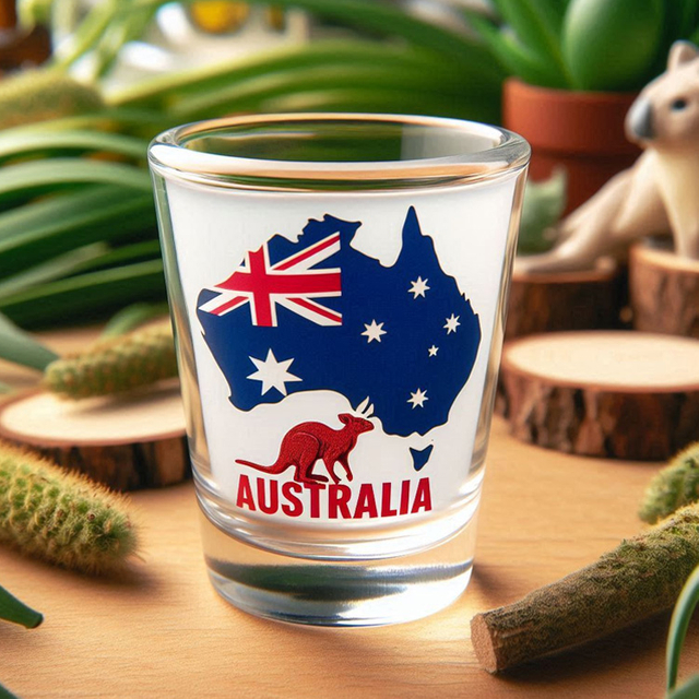 Custom Logo 1.5 2oz Koala Kangaroo Australian Shot Glasses Australia Souvenir Shot Glass