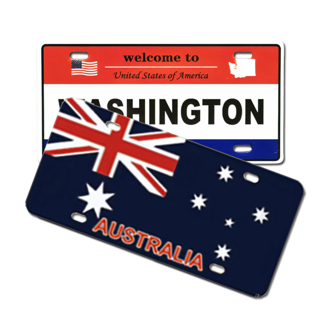 Custom Embossed Printing Aluminum Australian Souvenir Australia License Plate Fridge Magnet