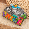 Custom Logo Epoxy MDF Wood Valparaíso Lima Cusco Souvenir Magnet Chile Souvenir Fridge Magnet