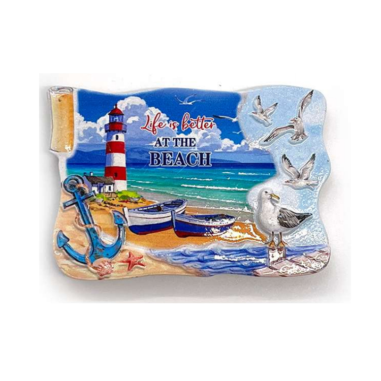 Factory Custom Logo Resin Beach Chair Design Magnet Barcelona Spain Souvenir Sitges Fridge Magnet
