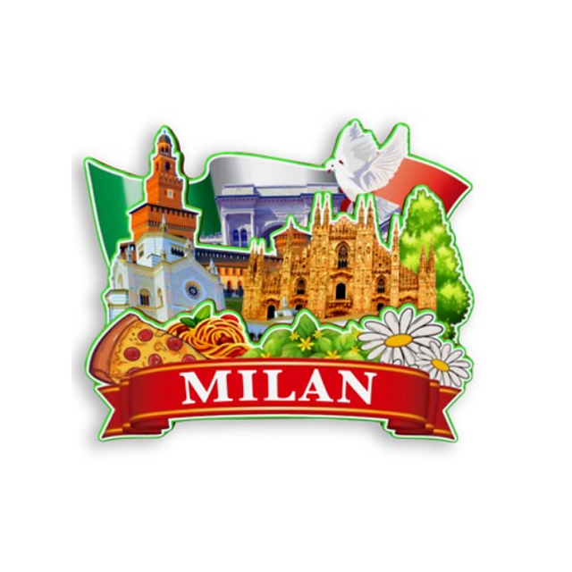 Custom Italy Refrigerator magnet Church Gothic Milan Cathedral Resin Milan Italy Souvenir Fridge Magnet
