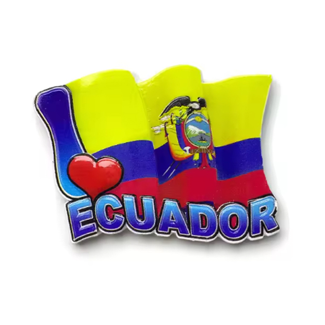Custom Logo Resin Printing Flag Letter Shaped Colombia Ecuador Souvenirs Fridge Magnet