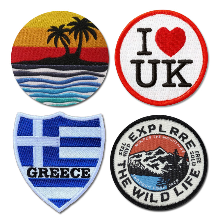 Wholesale Customized Logo Design Countries City Souvenir Iron on Patches Custom Embroidered Patch