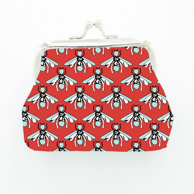 Women PU Leather Mini Cute Bee Coin Purse