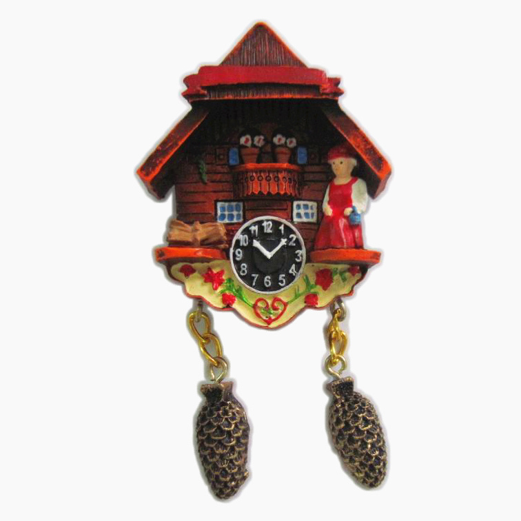 Resin Handmade Painted Austria Germany Cuckoo Clock Souvenir Fridge Magnet