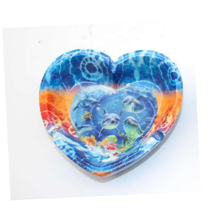 Wholesale Custom Ocean Style Beach Souvenir Resin Heart Shaped Ashtray