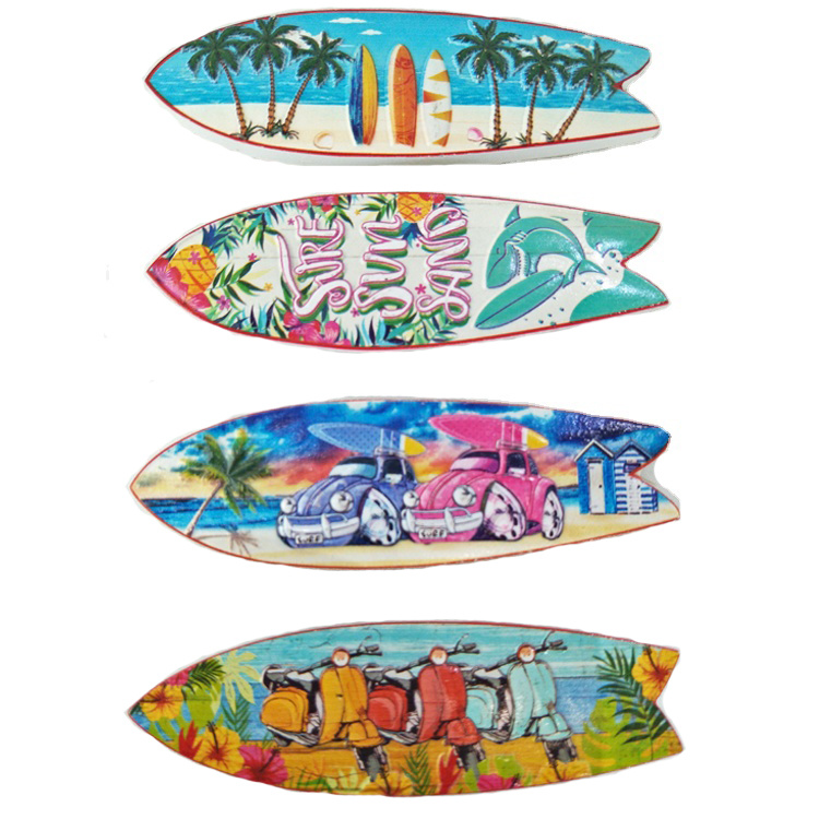 Custom Resin Printed Beach Tourist Souvenir Surf Board Souvenir Fridge Magnet