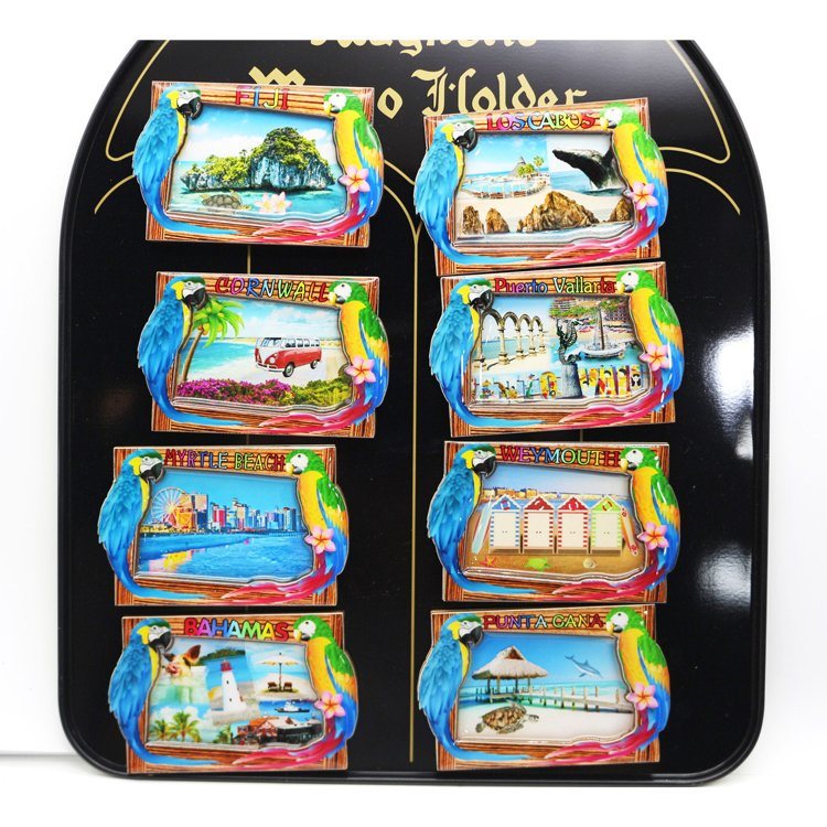 Custom Epoxy Wood Beach Tourist Souvenir Magnet Mexico Los Cabos Souvenirs Fridge Magnet