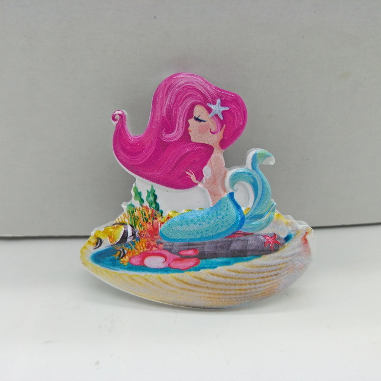 Custom Printed Cartoon Beach Resin Souvenir Mermaid Fridge Magnet