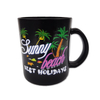 Beach Souvenir Design Custom Logo Black Coffee Mug