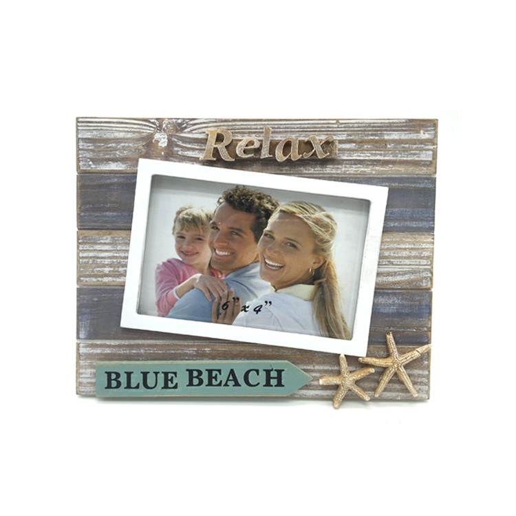 Beach Nautical Souvenir Boat Shape Wooden Photo Frame for Home Decor