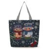 Wholesale Fair Lovely Canvas Owl Tote Bag Personalized Handbags Tourist Beach Bag