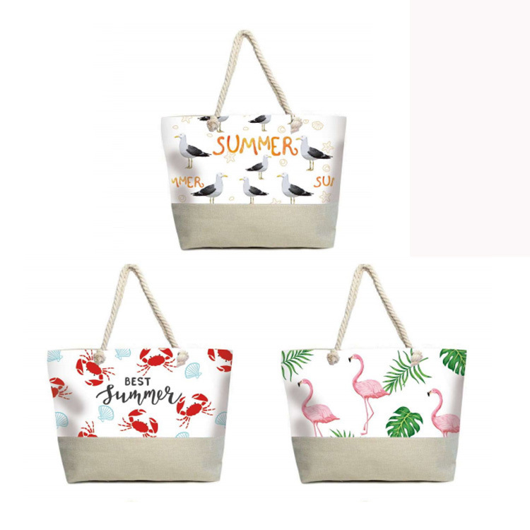 Canvas Beach Bag Tourist Souvenir Summer Tote Bag with Custom Printed Logo