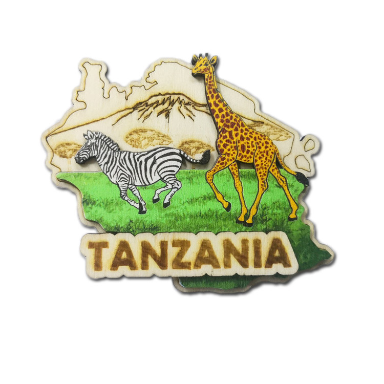 Africa South Africa Kenya Tanzania Souvenir Five Animal Wood Magnet