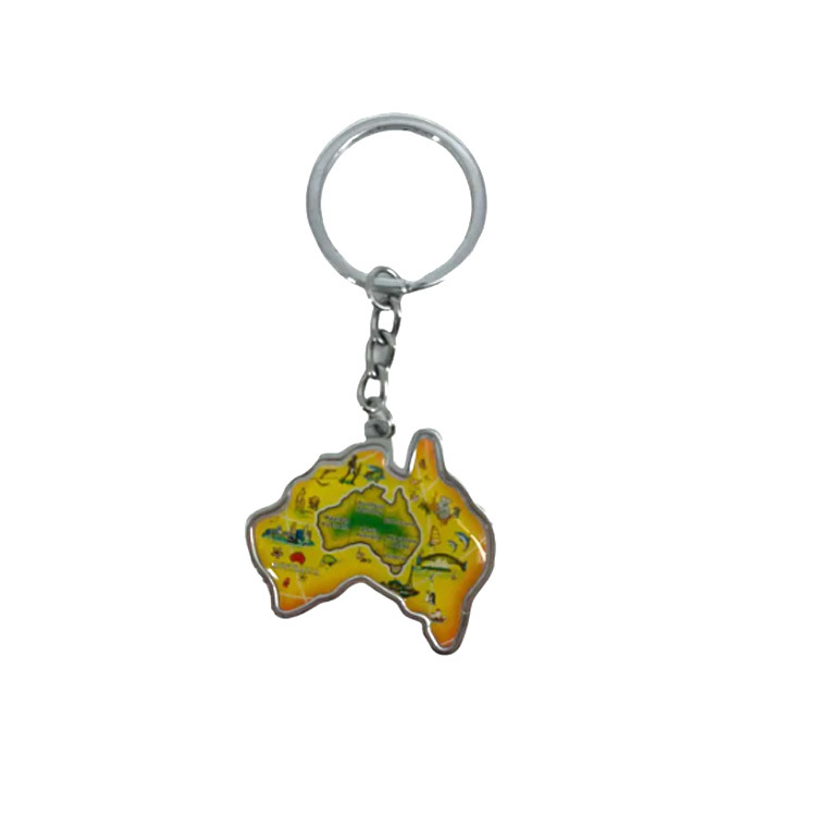 Wholesale Kangaroo Koala Map Shape Tourist Souvenir Metal Australia Metal Keychain