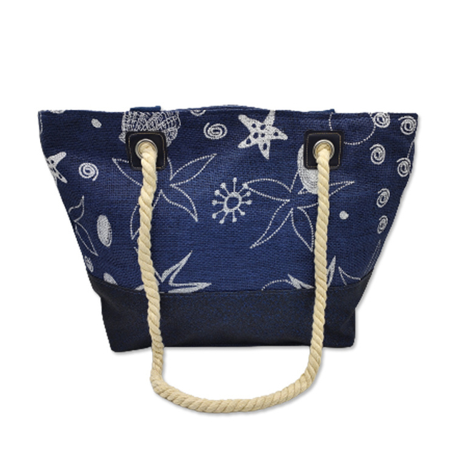 Wholesale Women Large Vacation Beach Bag Beach Shoulder Bag Burlap Tote Bags