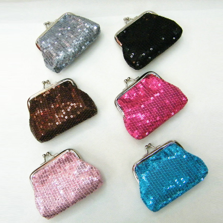 Wholesale Portable Girl Mini Small Glitter Sequined Coin Purse