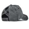 Wholesale Denim Washed Ripped Women Cross Ponytail Hat Baseball Cap