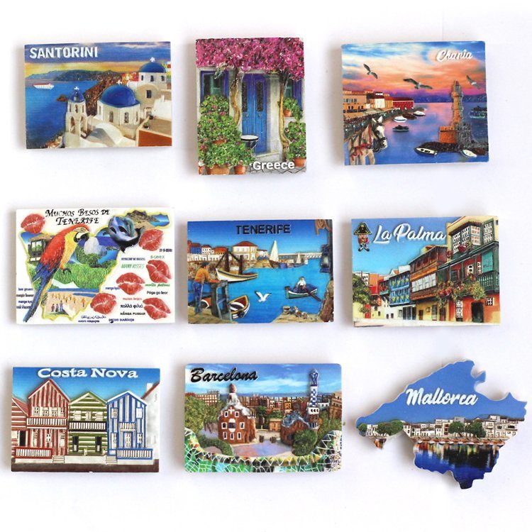 Custom Logo City Name Resin Souvenir Magnet Different Countries Fridge Magnet