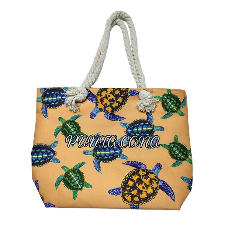 Tropical Summer Woman Ladies Souvenir Turtle Beach Bag Custom Beach Tote