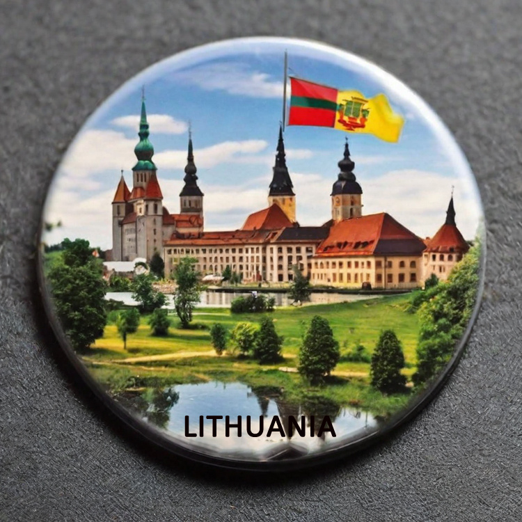 Customized Logo Printing Resin Lithuania Souvenir Fridge Magnet