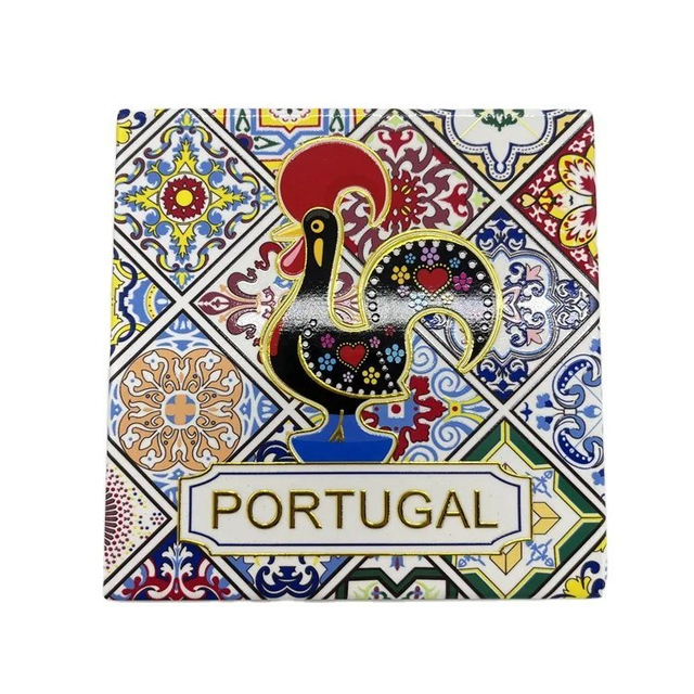 Custom 3D Embossed Printing Souvenir Porto Lisboa Portugal Ceramic Tiles Coaster