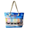 Customized Logo Printing Tourist Souvenir Summer Beach Seagull Nautical Canvas Tote Bag