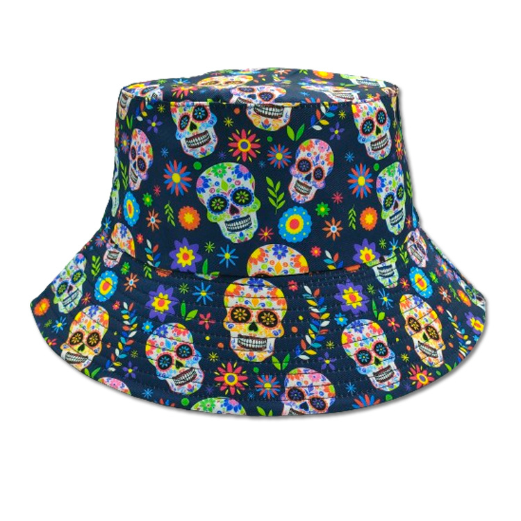 Customized Logo Printing Large Skull Mexican Caps Mexican Bucket Hat