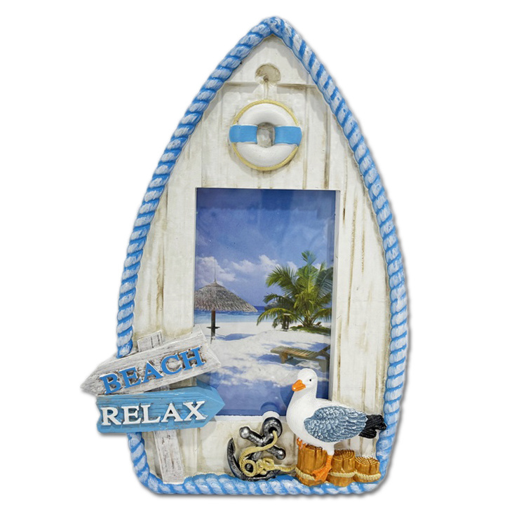 Customised Logo Polyresin Anchor Surfboard Tourist Souvenir Nautical Picture Photo Frame