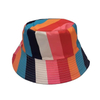 Wholesale Fashion Trendy Double Sided Reversible Rainbow Color Print Stripe Bucket Hat