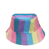 Wholesale Fashion Trendy Double Sided Reversible Rainbow Color Print Stripe Bucket Hat