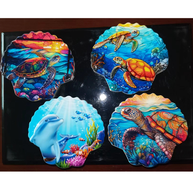 Custom Printing Tropical Beach Island Fridge Magnet Beach Resin Sea Turtle Souvenir Magnet