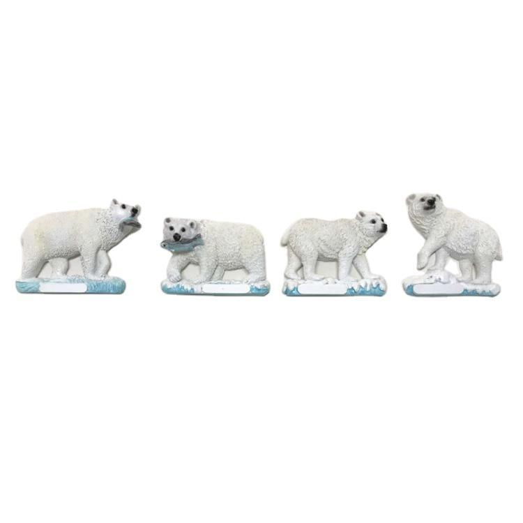 Custom Logo Norway Alaska Souvenir Resin Polar Bear Fridge Magnet