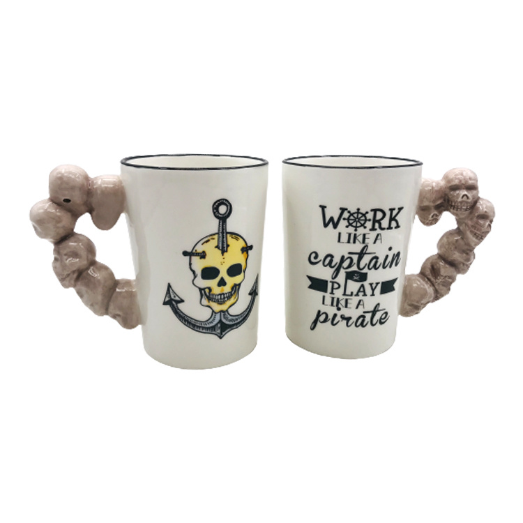 Wholesale Custom Creative Souvenir Gift Skeleton Skull Ceramic Mug