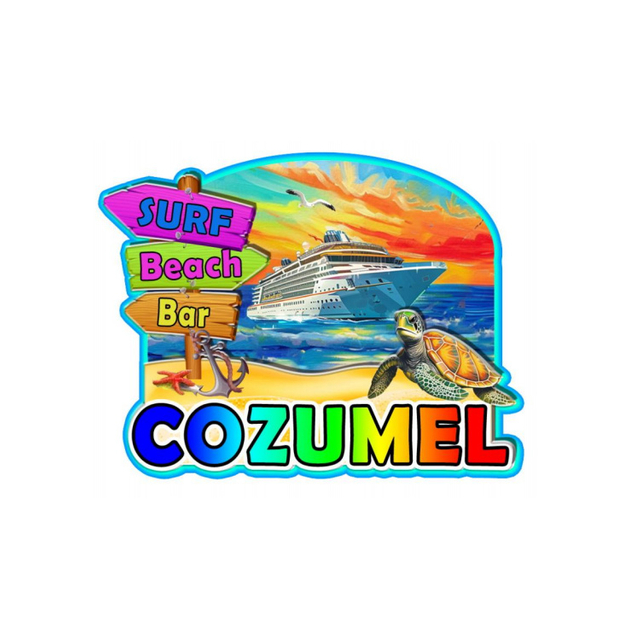 Custom Logo Epoxy Wood Mexican Cozumel Refrigerator Magnets Souvenir Cozumel Fridge Magnet