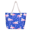 Wholesale Custom Canvas Summer Colorful Tote Bags Flamingo Tropical Beach Bag