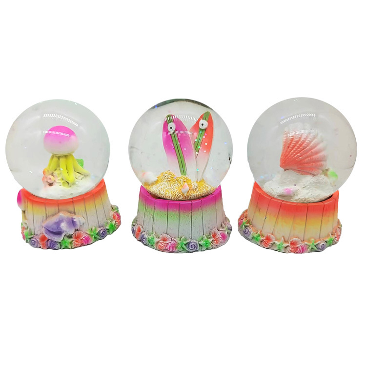 Custom Logo Resin Turtle Water Globe Beach Souvenir Snow Globe with Turtle