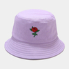 Promotional Custom Logo Bucket Hat Embroidered Flower Rose Hat