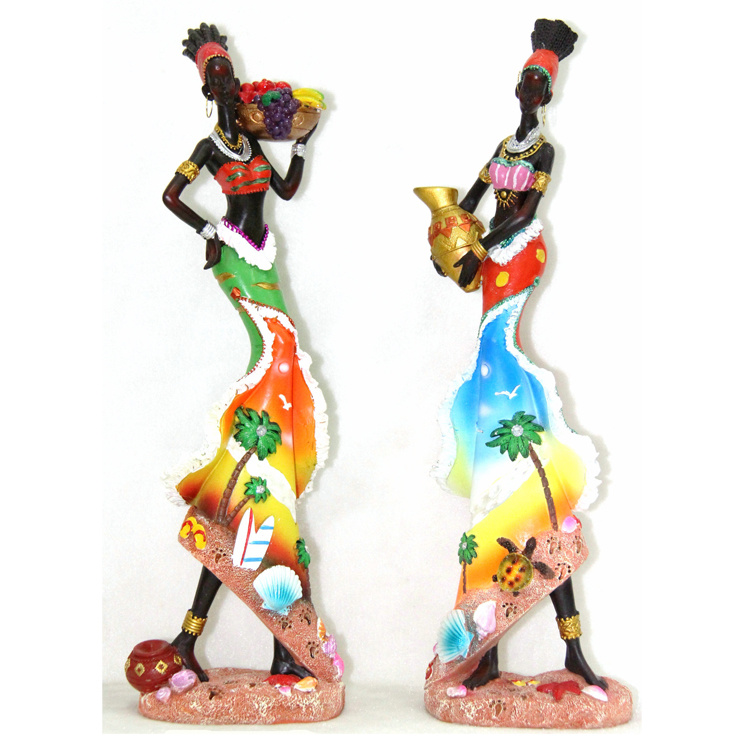 Special OEM Resub Colorful African Black Woman Figurine / Statue