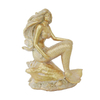 Quanzhou Factory Handmade Gold Resin Mermaid Statue for Home Decoration