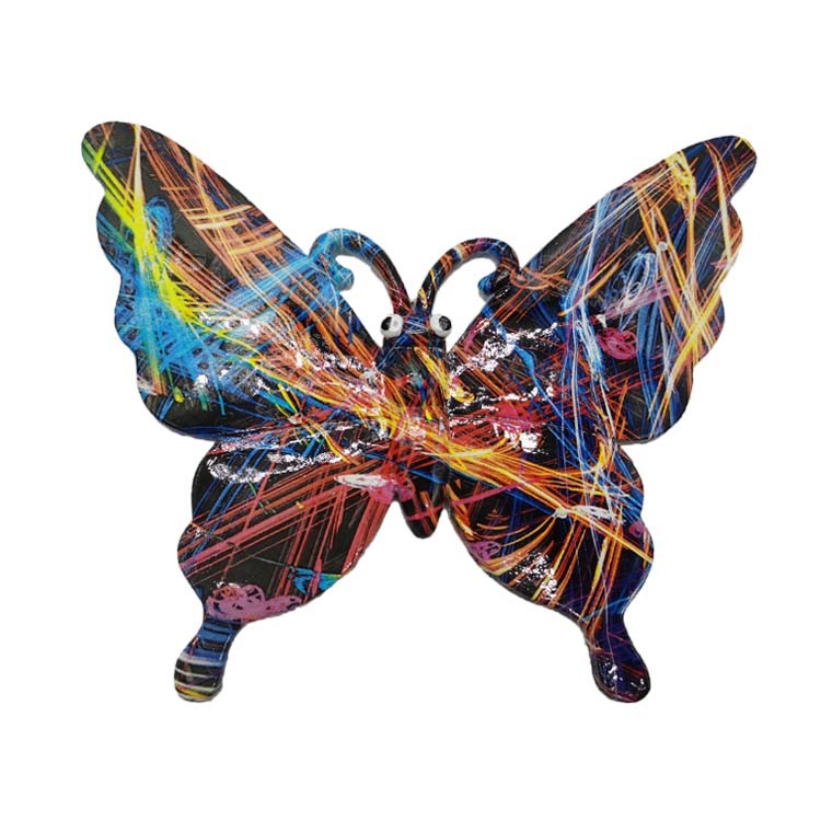 European Modern Art Home Decorative Wall Art Resin Colorful Butterfly Wall Decor