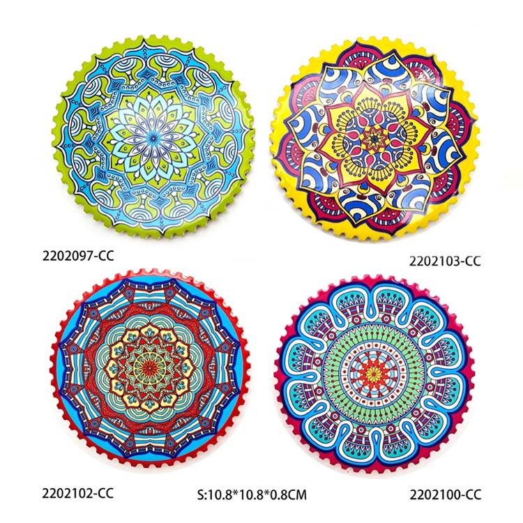 2022 Amazon Hotsale Ceramic Round Coaster Mandala Design Custom Sublimation Coasters