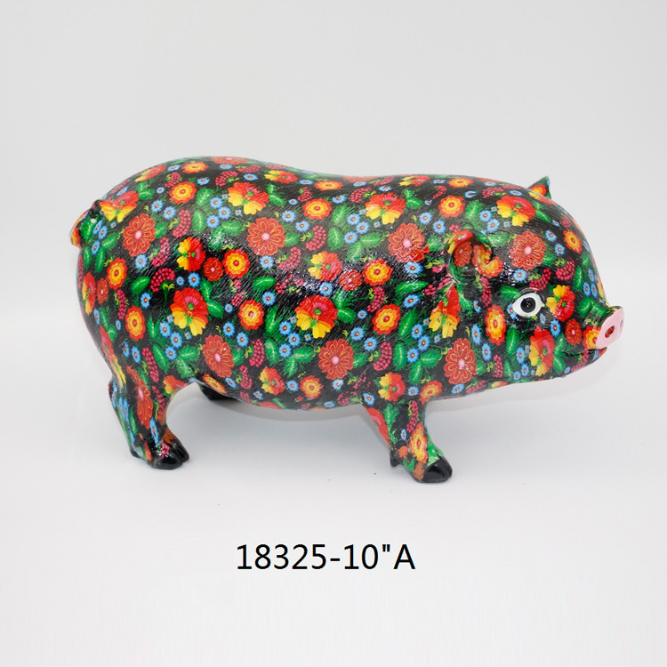 New Design Modern Colorful Lovely Resin Animal Figurine Pig Statue