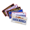 Custom Embossed Logo Metal Decorative Tourist Souvenir Santa Monica Liscense Plate Fridge Magnet