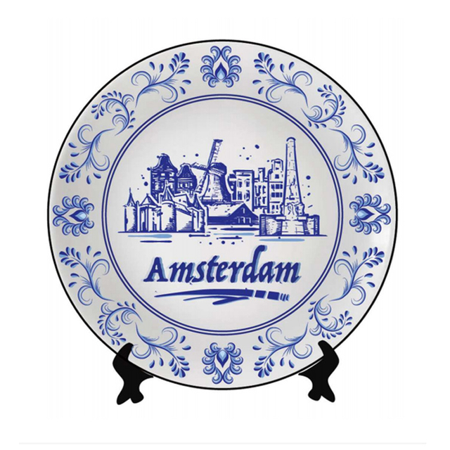 Customized Printed Country City Ceramic Souvenir Plates with Logo