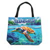 Custom Logo Canvas Tropical Palm Tree Coconut Tree Souvenir Beach Bag Sea Turtle Bag