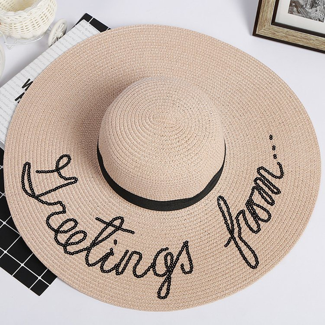 Wholesale Wide Brim Foldable Women Summer Beach Travel Floppy Paper Straw Hats with Custom Logo