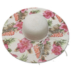 Wholesale Custom Printed Logo Summer Beach Tropical Flower Floral Foldable Floppy Woman Straw Hat